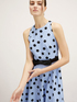 Polka dot patterned midi dress with bow image number 2