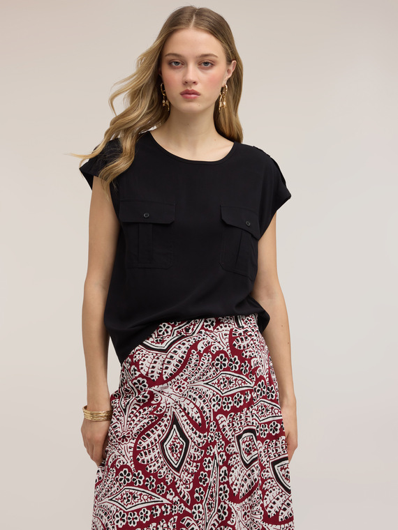 Blouse en viscose avec poches