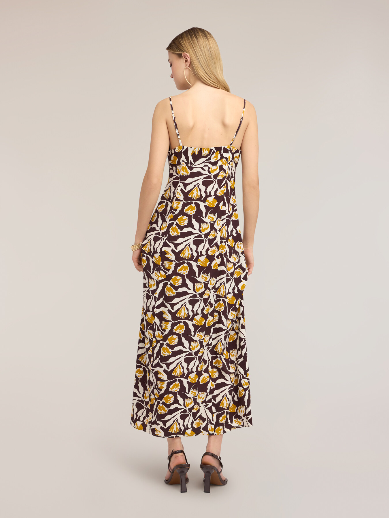 Long viscose dress with print image number 1
