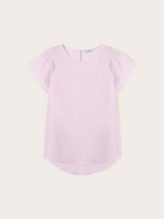 Blouse en cr&ecirc;pe de chine avec plis