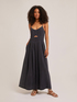 Long dress in denim-effect lyocell with cut-out image number 0