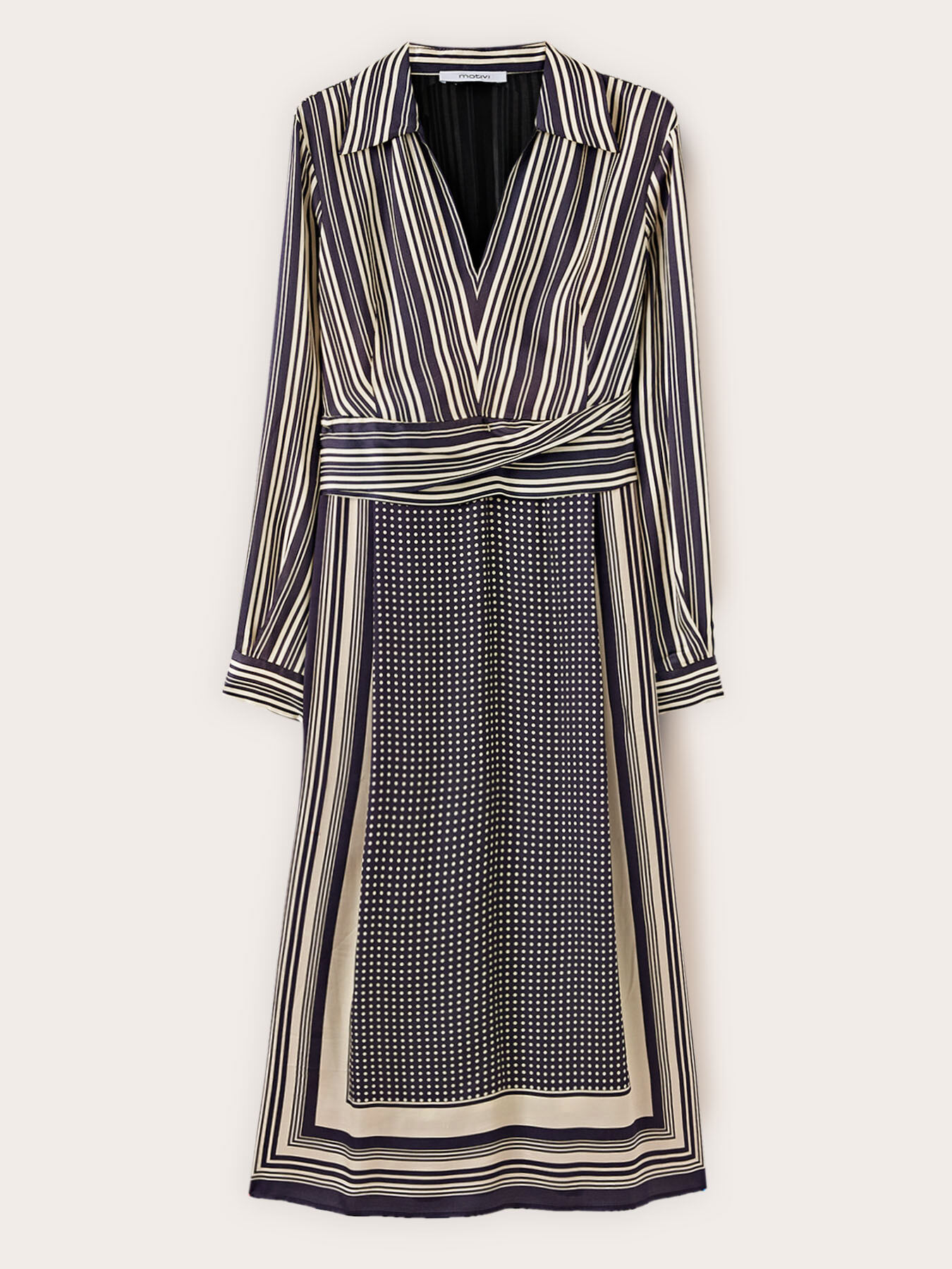 Foulard print satin shirt dress image number 4