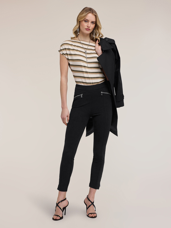 Pantalon slim en point de Milan