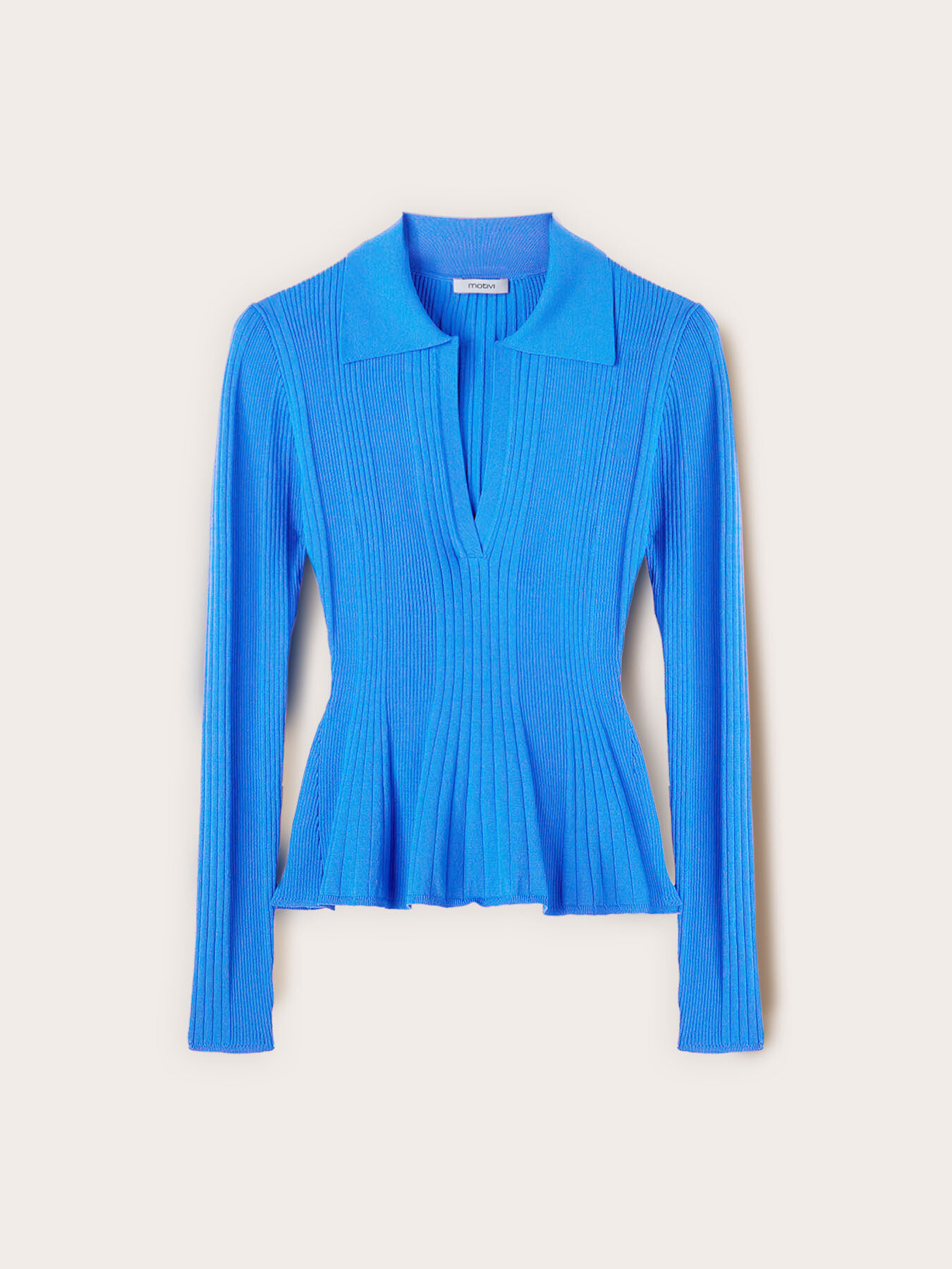 Striped sweater with peplum image number 4