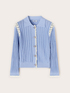 Fine knit cardigan with openwork inserts image number 4