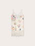 Top long en satin avec inserts en dentelle image number 4