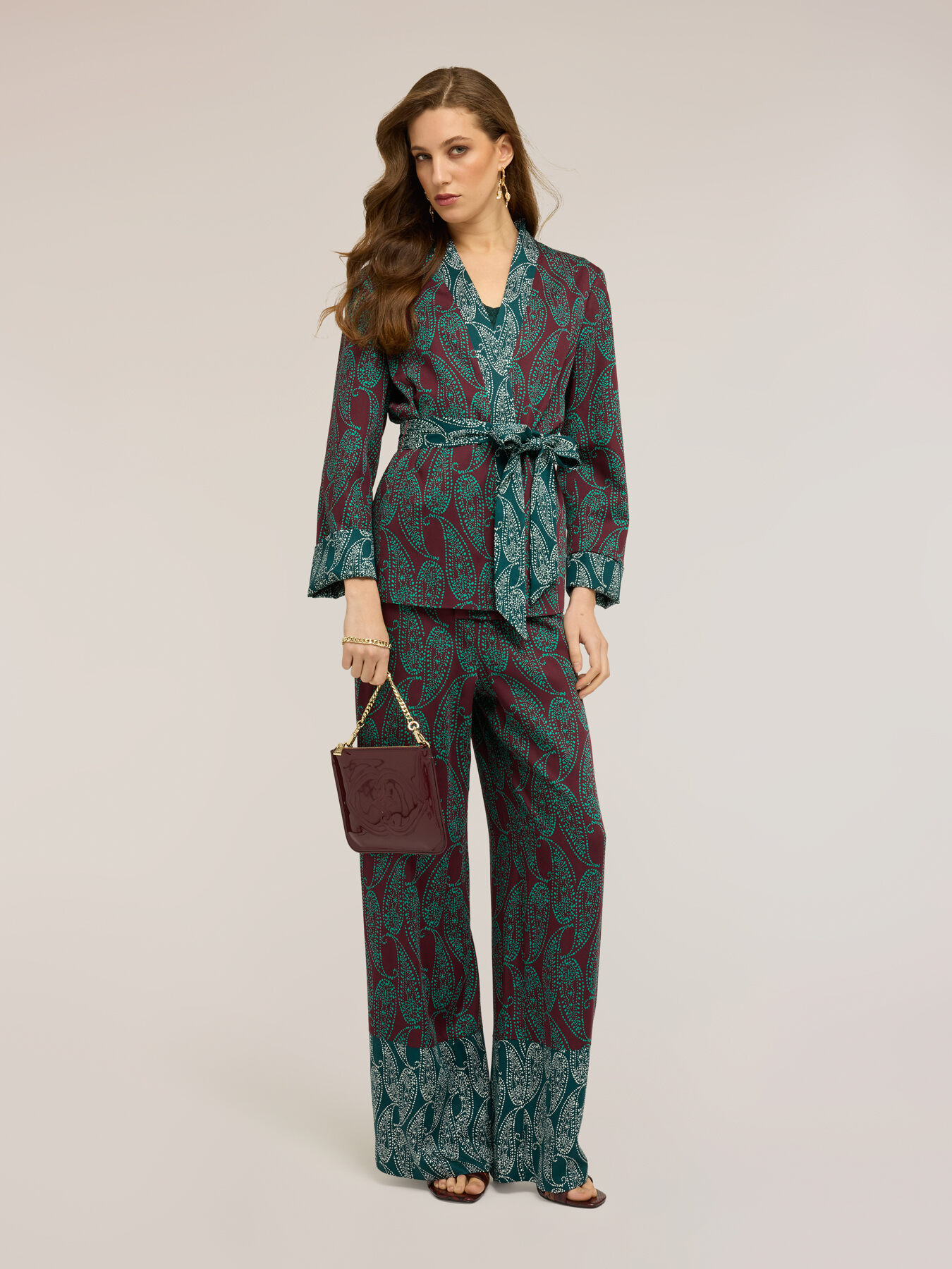 Unstructured jacket in cashmere print satin image number 3
