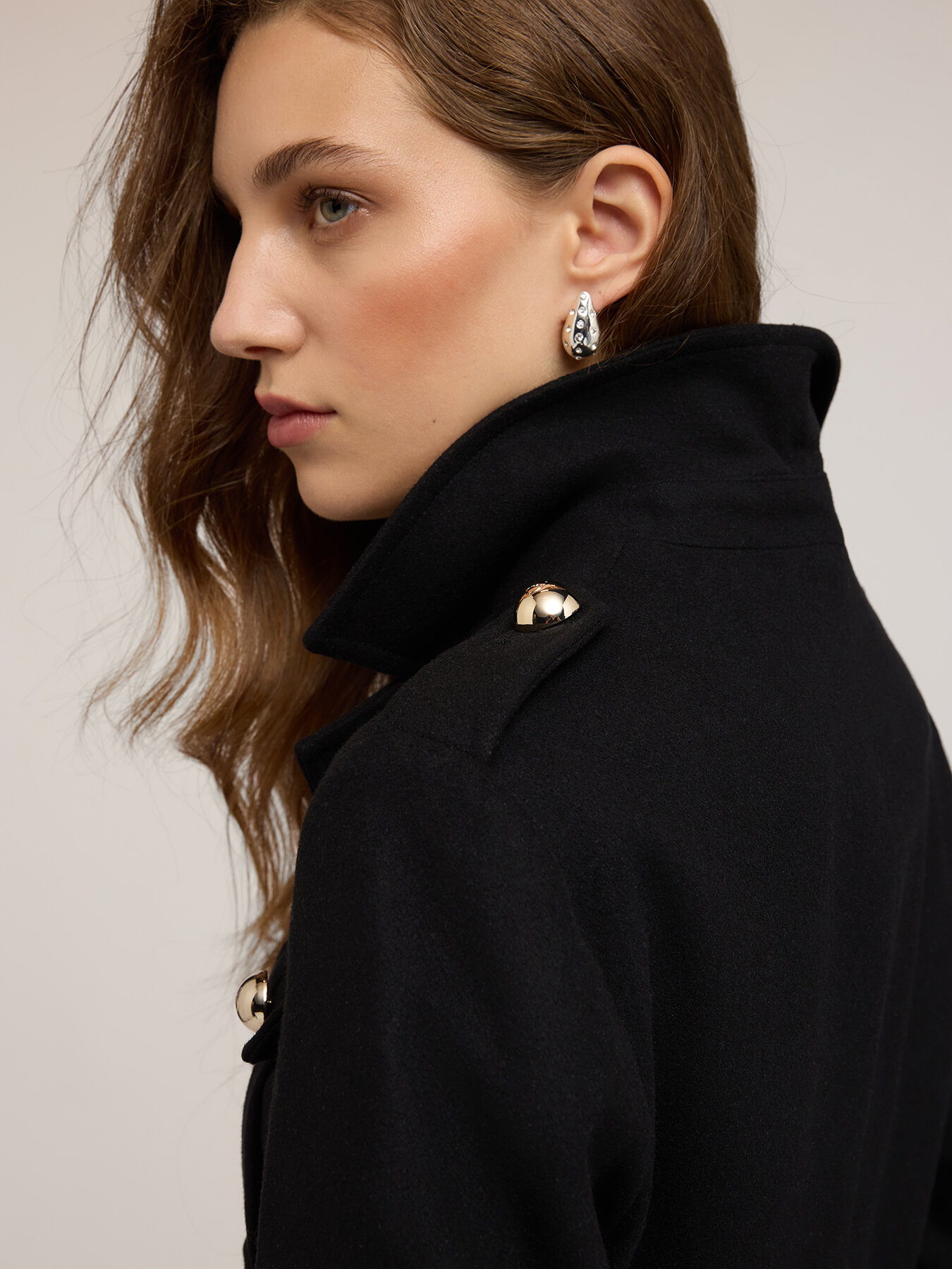 Giacca con arricci in panno misto lana image number 3