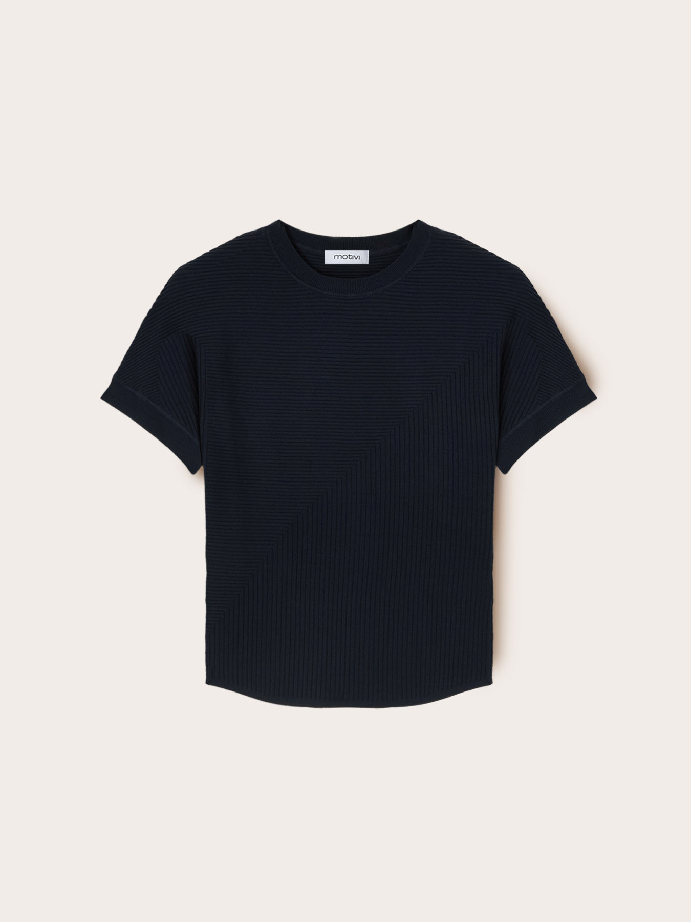 Ribbed knit top with kimono sleeve image number 4