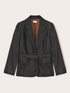 Belted ramie blend blazer image number 5