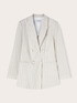 Linen-blend pinstripe blazer jacket image number 5