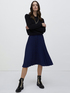 Mid-length pleated skirt with houndstooth pattern image number 0