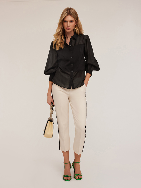 Motivi Camicia con inserto a corpino Donna, Nero, Taglia 38