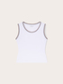 Jersey top with knit trim image number 4