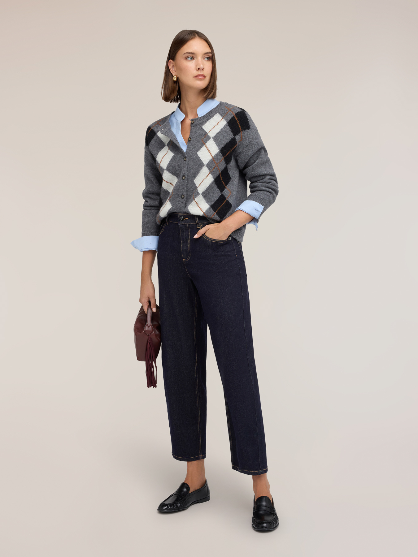 Cardigan aus Wollmischung mit Argyle-Muster image number 2