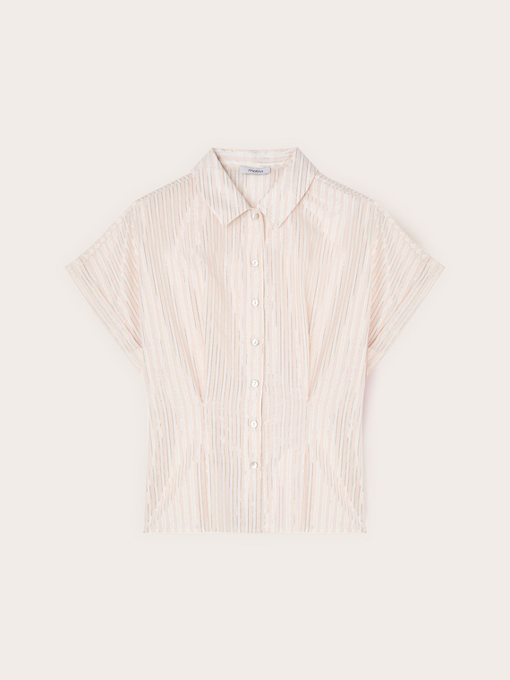 Chemise en mousseline &agrave; rayures lurex