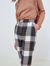Chequered pattern carrot fit trousers image number 2