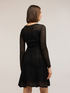 Flared dress in openwork knitwear image number 3