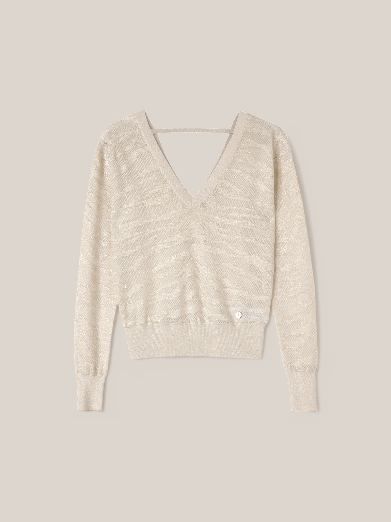 Zebra pattern jacquard sweater image number 3