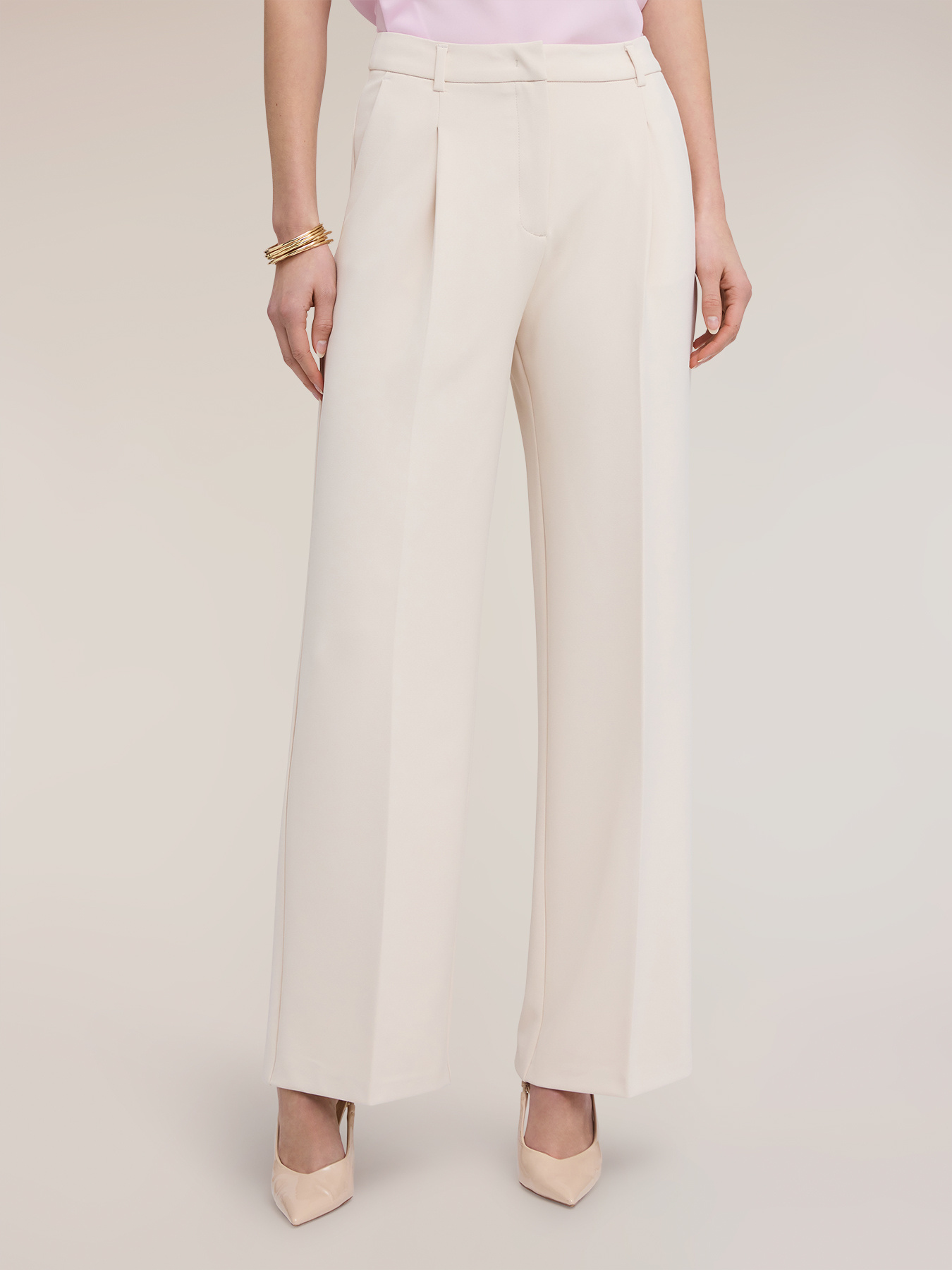Palazzo pants in cr&ecirc;pe image number 2