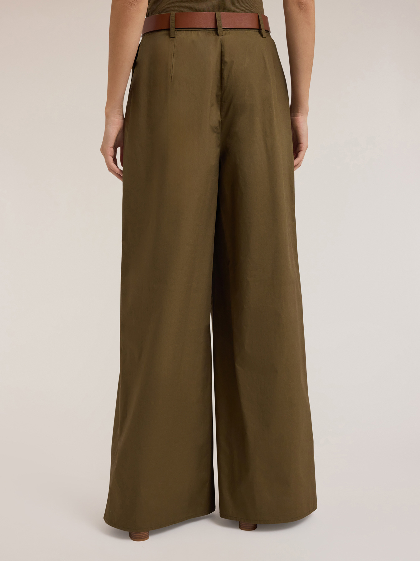 Pantaloni palazzo in popeline image number 1