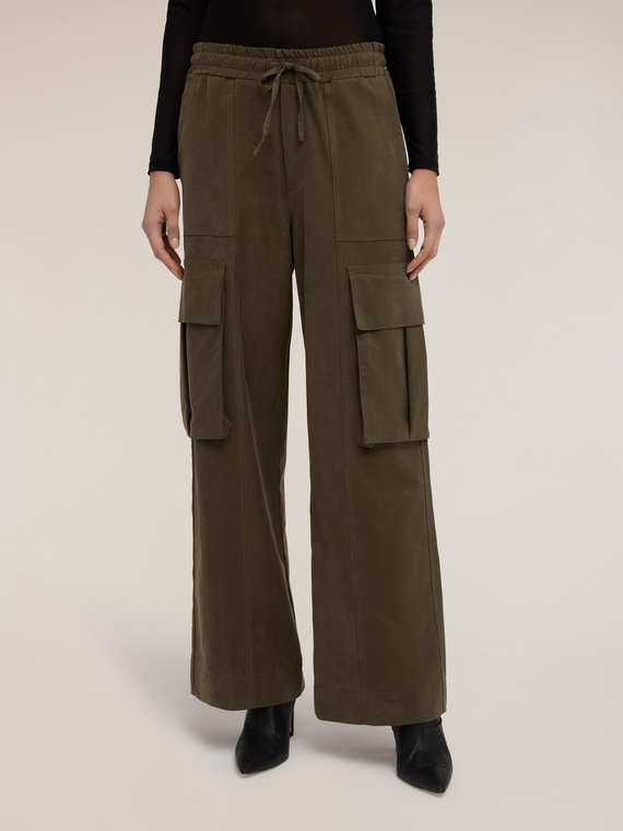 Cargo pants in mixed lyocell gabardine