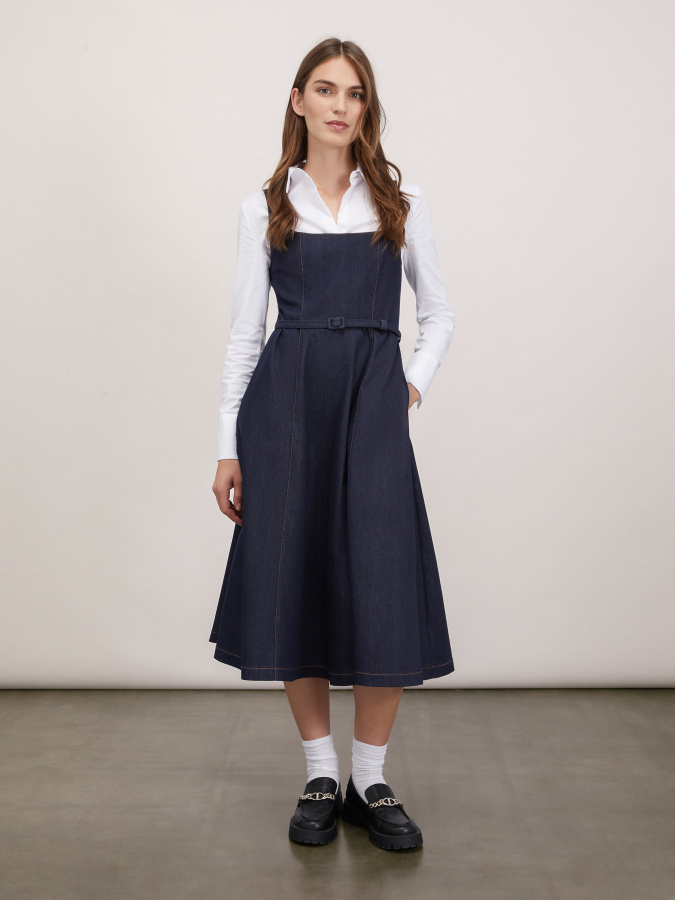Rochie midi din denim image number 0