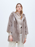 Coat with faux fur hood image number 1