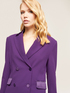 Long blazer jacket with satin inserts image number 2