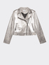 Shimmer faux suede biker jacket image number 3