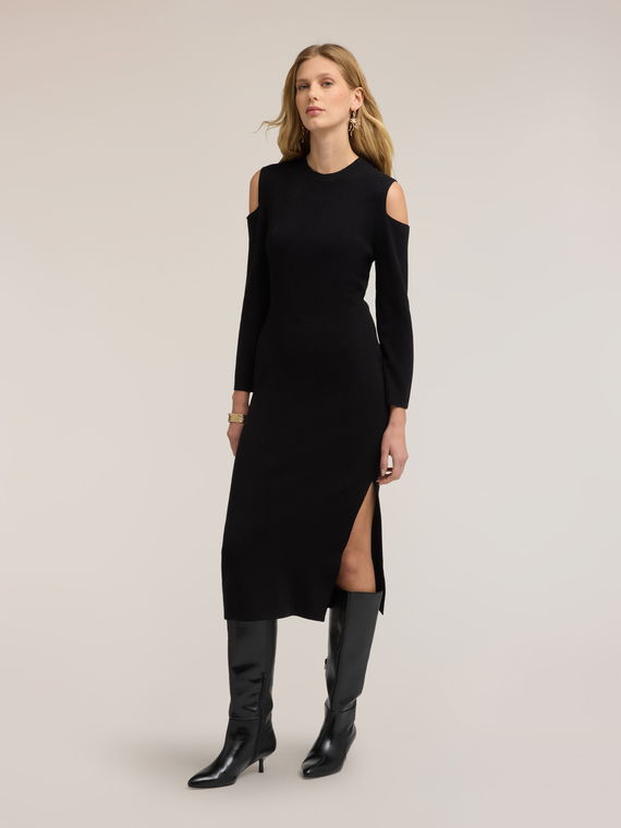 Cut-out knit tube dress