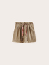 High-waisted poplin shorts with belt image number 4
