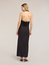 Long draped linen blend dress image number 1