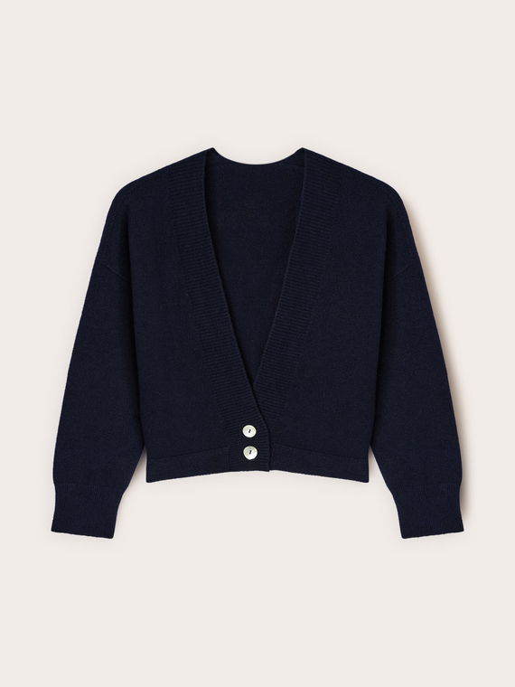 Cropped Cardigan aus Viskose-Mischgewebe