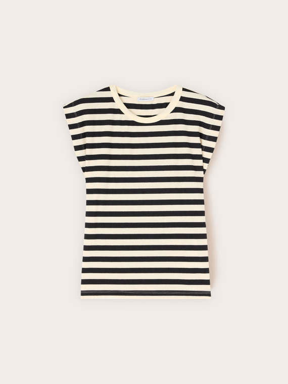 Gestreiftes T-Shirt aus Rippjersey