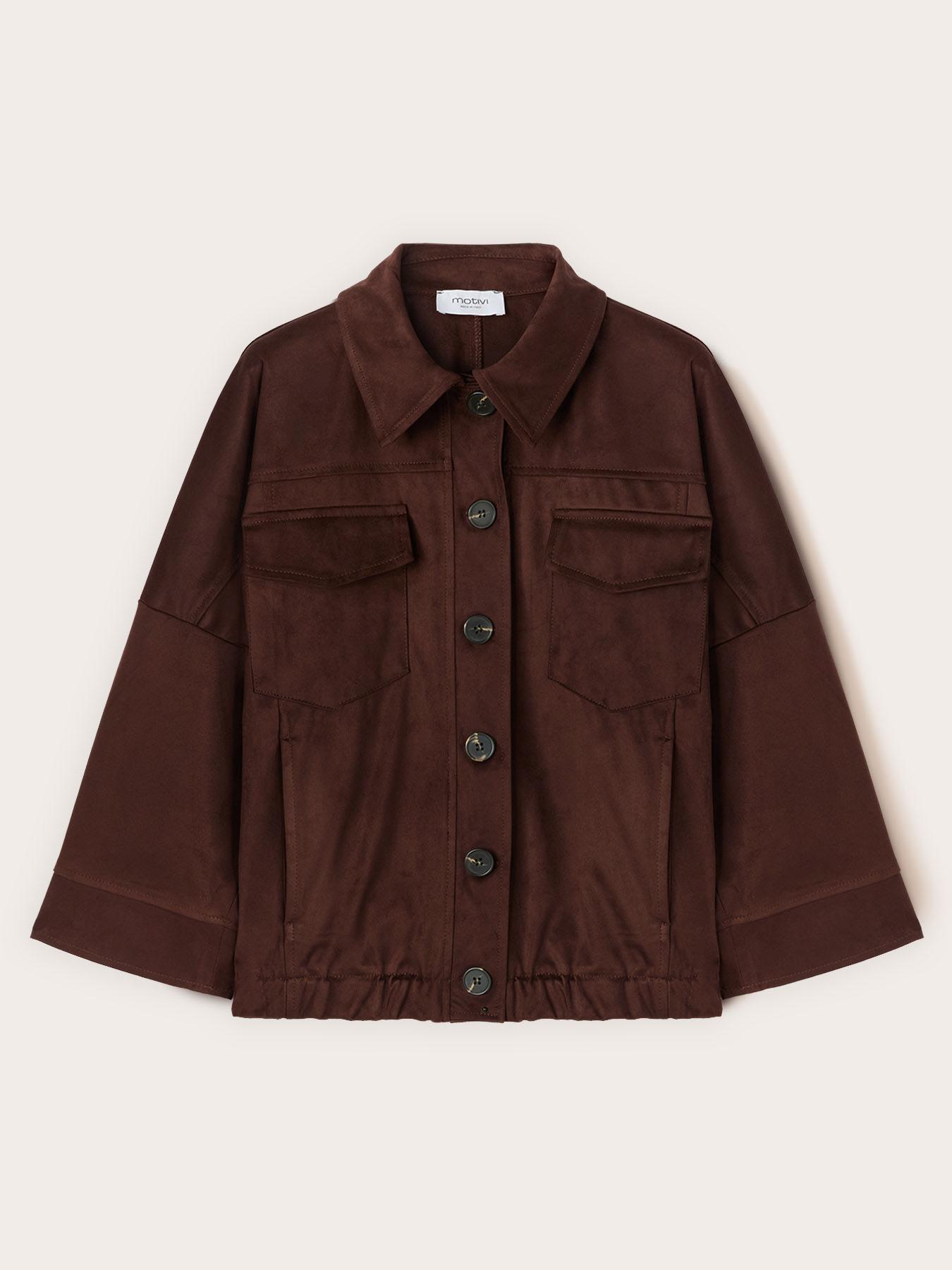 Short oversized jacket with pockets image number 4