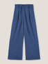 Pantaloni larghi con pieghe in tela image number 4