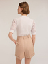T-shirt with keyhole and broderie anglaise sleeves image number 1