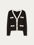 Short cardigan with contrasting trims image number 3