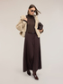 Long pleated viscose-blend skirt image number 0