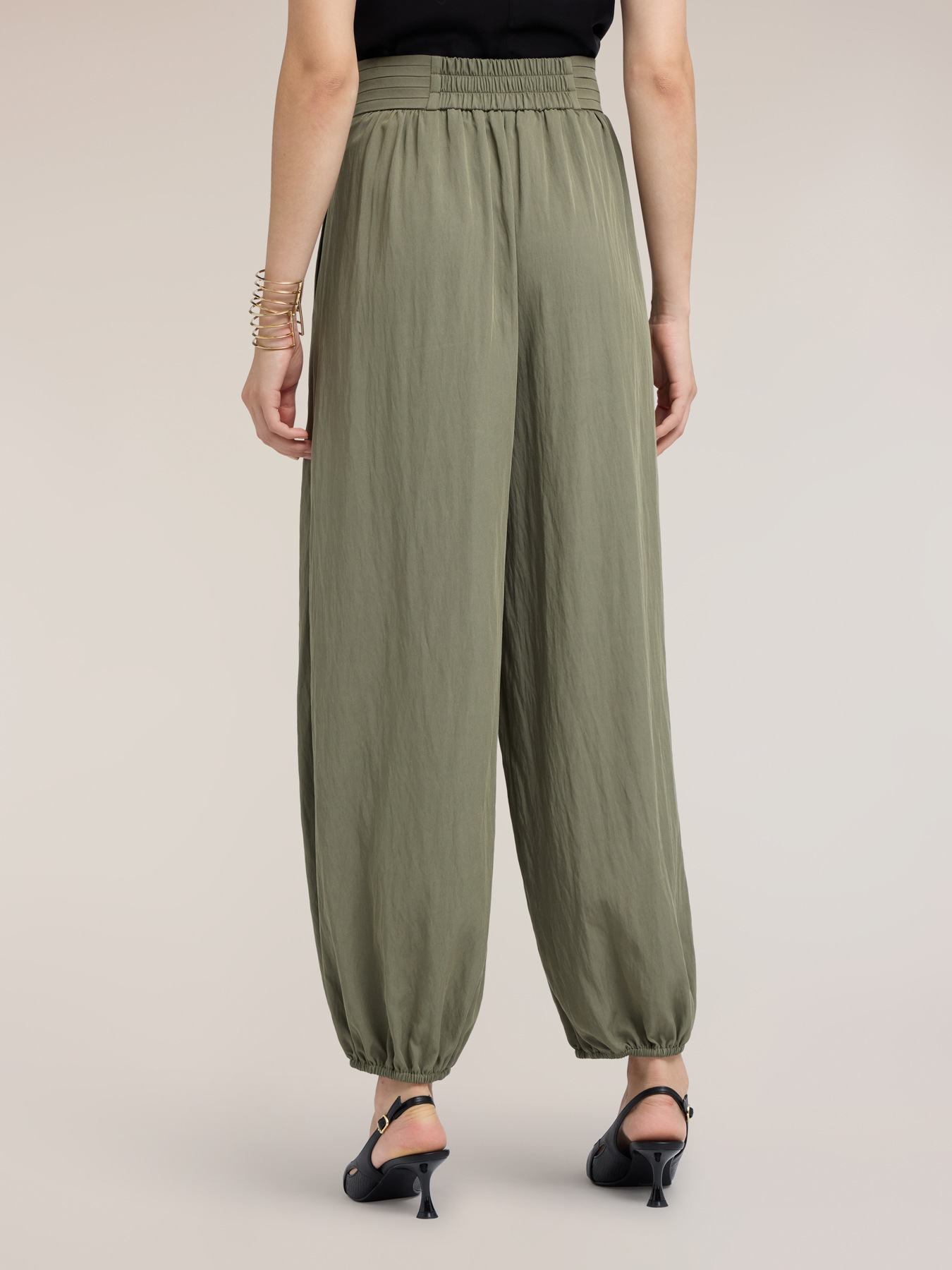 Draped twill trousers image number 1