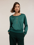 Blusa in crepe de chine con vestibilit&agrave; boxy image number 2