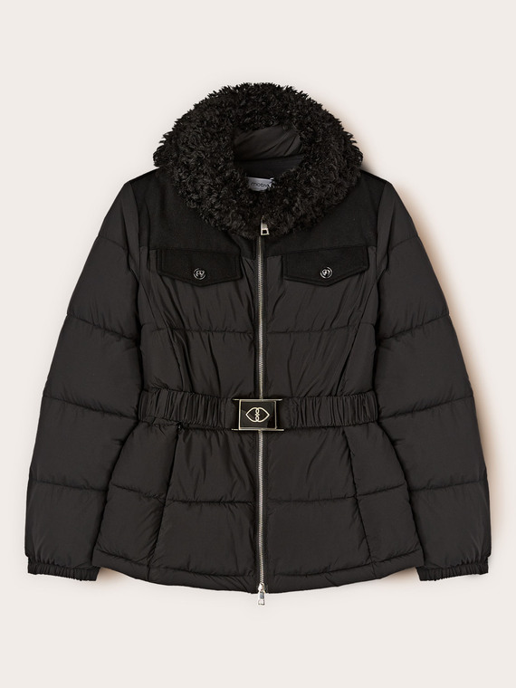 Doudoune courte avec ceinture