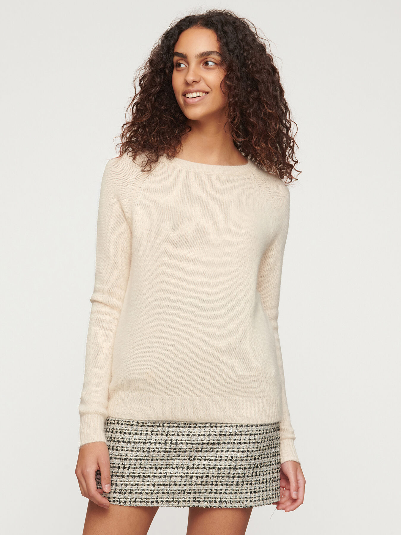 Angora blend sweater with rear buttons image number 0