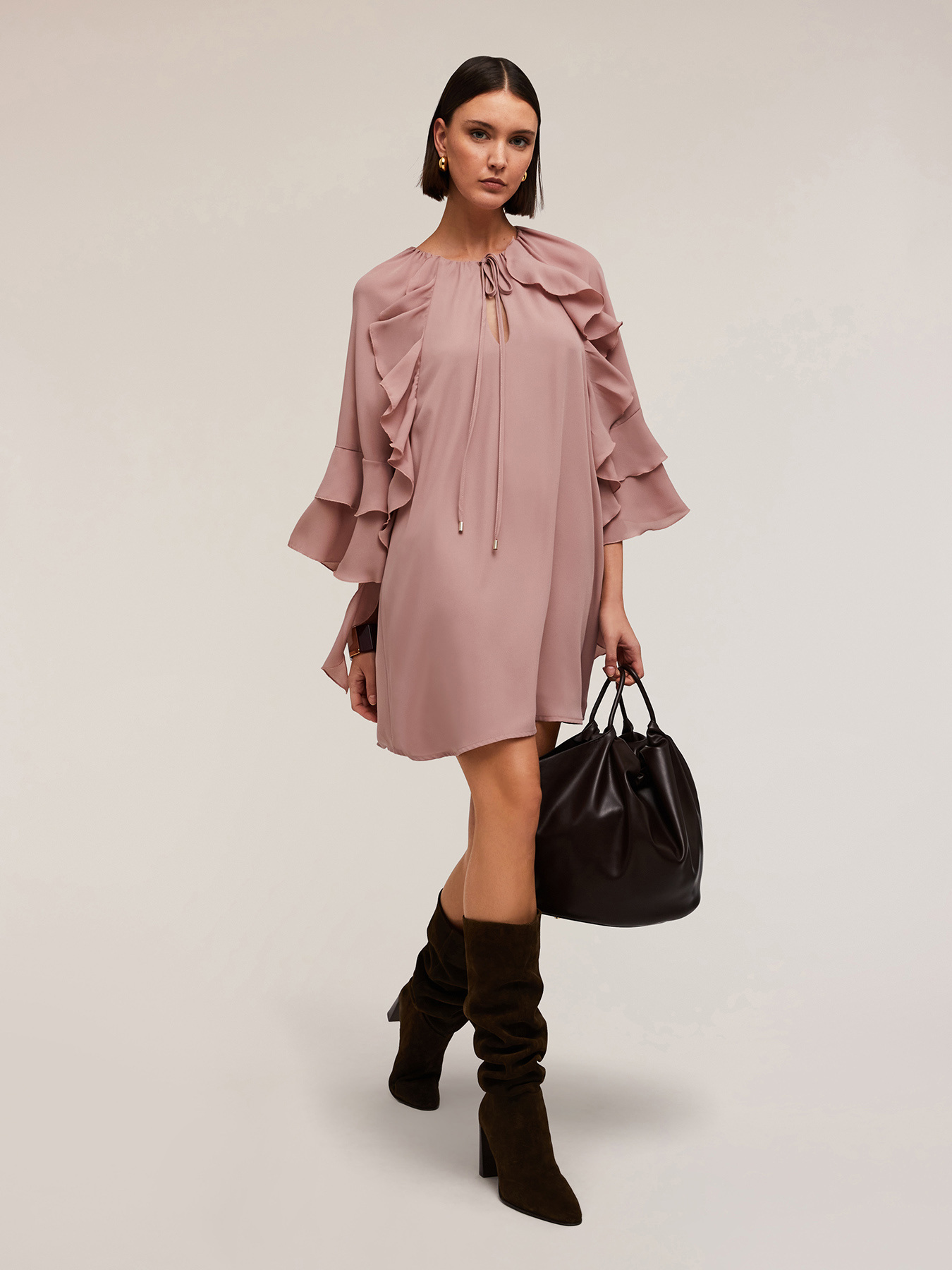 Rochie scurta cu volane image number 0