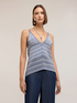 Striped lurex blend knit top image number 0