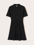 Hemdblusenkleid aus feiner Strickware mit Plisseerock image number 4