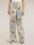 Pantalon palazzo en satin imprim&eacute; image number 2