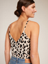 Knit top with animal print image number 2