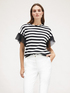 Striped T-shirt with tulle sleeves image number 0